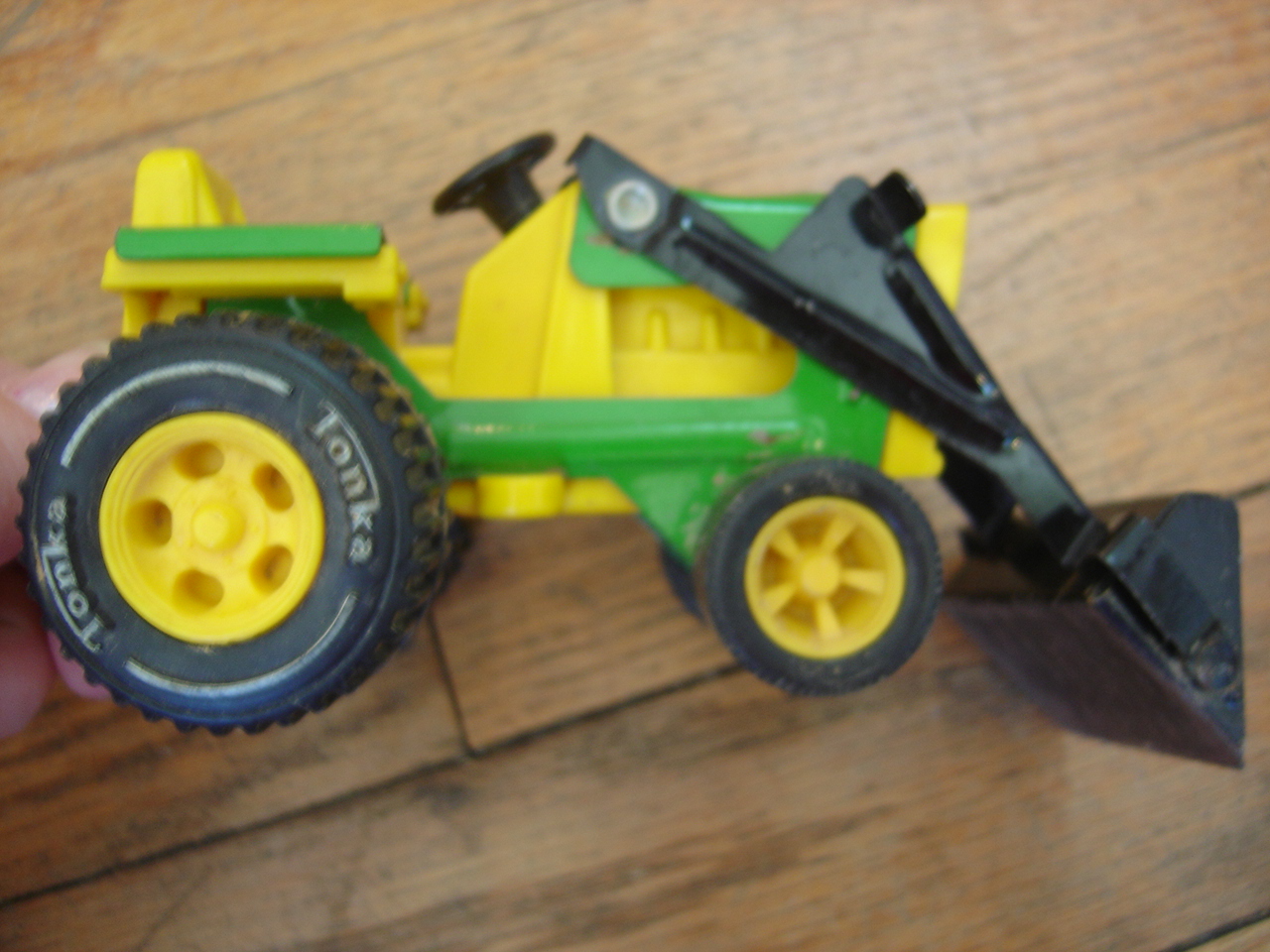 Tonka Metal Green Yellow Tractor w/ Front Loader 5.5" Long eBay