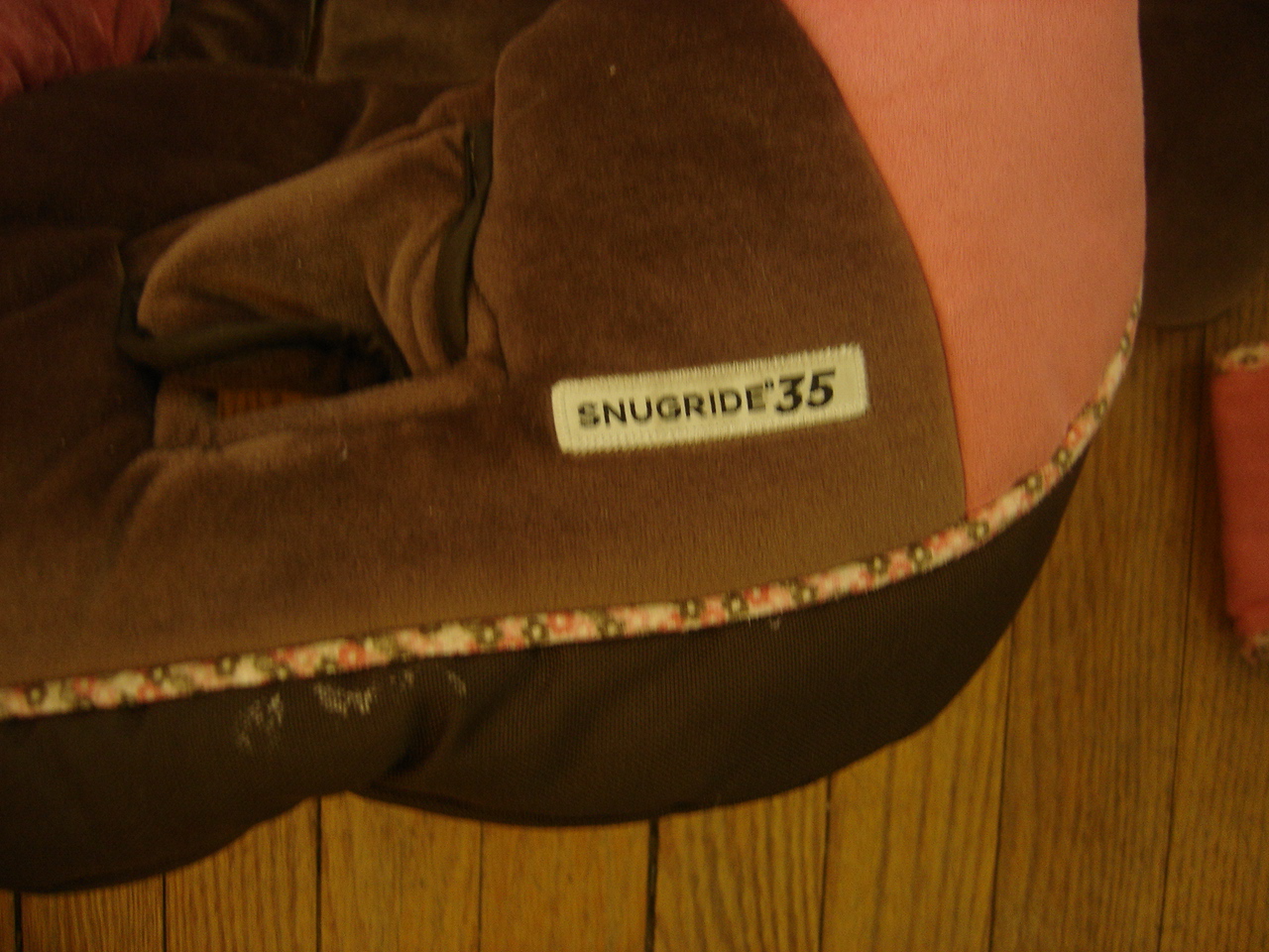 Graco Snugride 32 Pink & Brown Car Seat Cover , Infant Insert and Strap