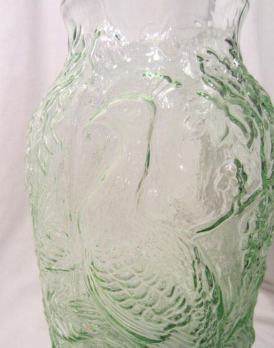 TIARA chantilly green peacock glass large vase Vintage eBay